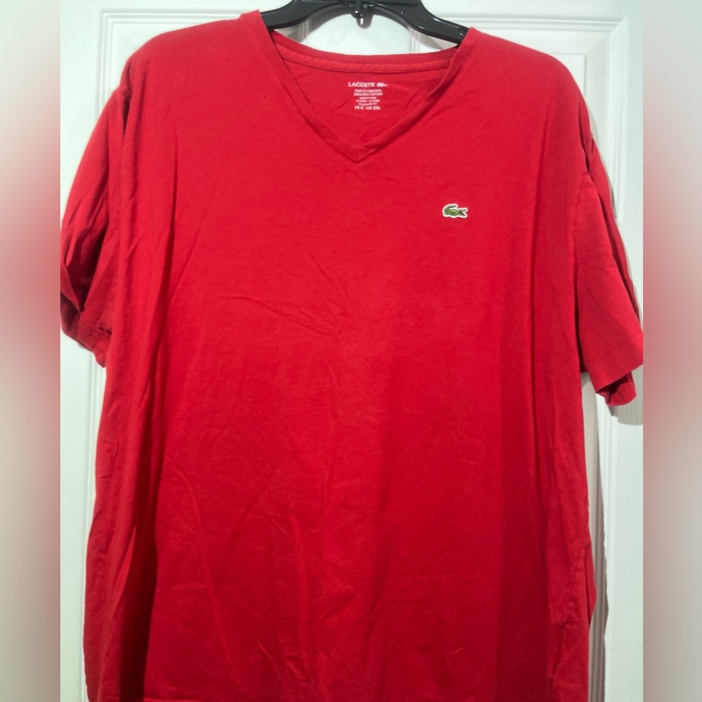 Red Lacoste T-Shirt great condition. Says US 3XL but fits like a 1X